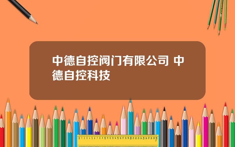 中德自控阀门有限公司 中德自控科技